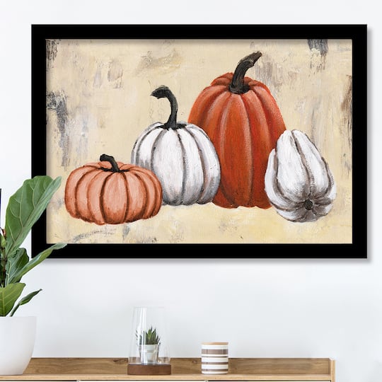 Pumpkin Paint Black Framed Print Wall Art